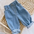 thumbnail image 2 of Little Baby Boys Girls Elastic Waist Causal Denim Pants Jeans 0-4T, 2 of 5