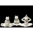 thumbnail image 1 of Urban Trends Collection 41501-AST 4 Piece Distressed Gloss White Ceramic Meditating Frog Figurine Assorted Yoga Position Assortment, Set of Three - 8.75 x 3.00 x 7.50 in., 1 of 1