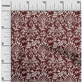 thumbnail image 1 of oneOone Polyester Lycra Blood Red Fabric Leaves & Floral Block Dress Material Fabric Print Fabric By The Yard 56 Inch Wide, 1 of 4