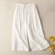 thumbnail image 2 of Pantalones cortos de pierna ancha y cintura alta de verano para mujer: pantalones informales con estampado artístico, 2 of 6
