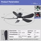 thumbnail image 4 of Ventilador de techo Kviflon de 46 pulgadas con luz y control remoto negro, 4 of 9