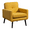 Yellow, variant on Mid-Century Modern Accent Chair Upholstered Fabric Armchair with Button Tufted Back and Wood Legs, Cozy Side Chair for Living Room, Bedroom, Office, or Cafe (Gray)