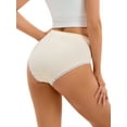 thumbnail image 3 of INSPIRE CHIC Women's Lace Trim Mid-Waisted Briefs Butt Lifter No Trace Underwear L Yellow, 3 of 4