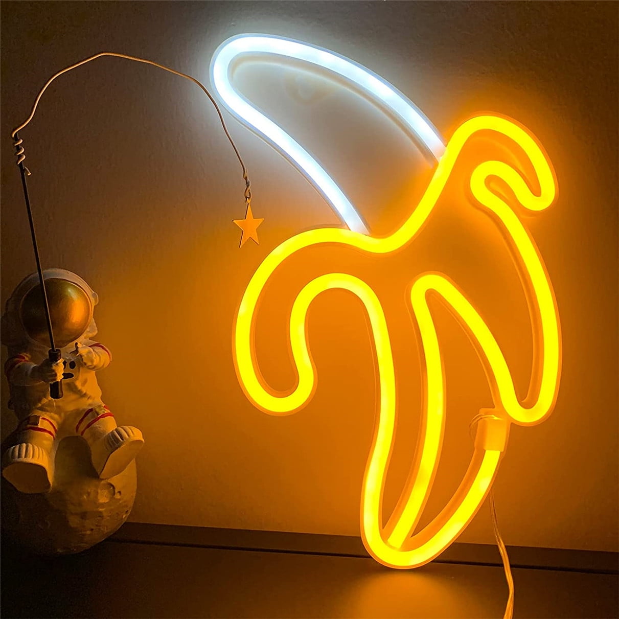 Decorqiao LED Banana Neon Sign Lights Kid's Gift Hanging Decorative