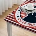 thumbnail image 4 of HAOXIT Labor Day Tablecloth Party Decorations, USA Flag Printed Cotton Table Cover, Star Stripe Square Table Cover Décor, for Veterans Day Home 60''x60'', 4 of 7