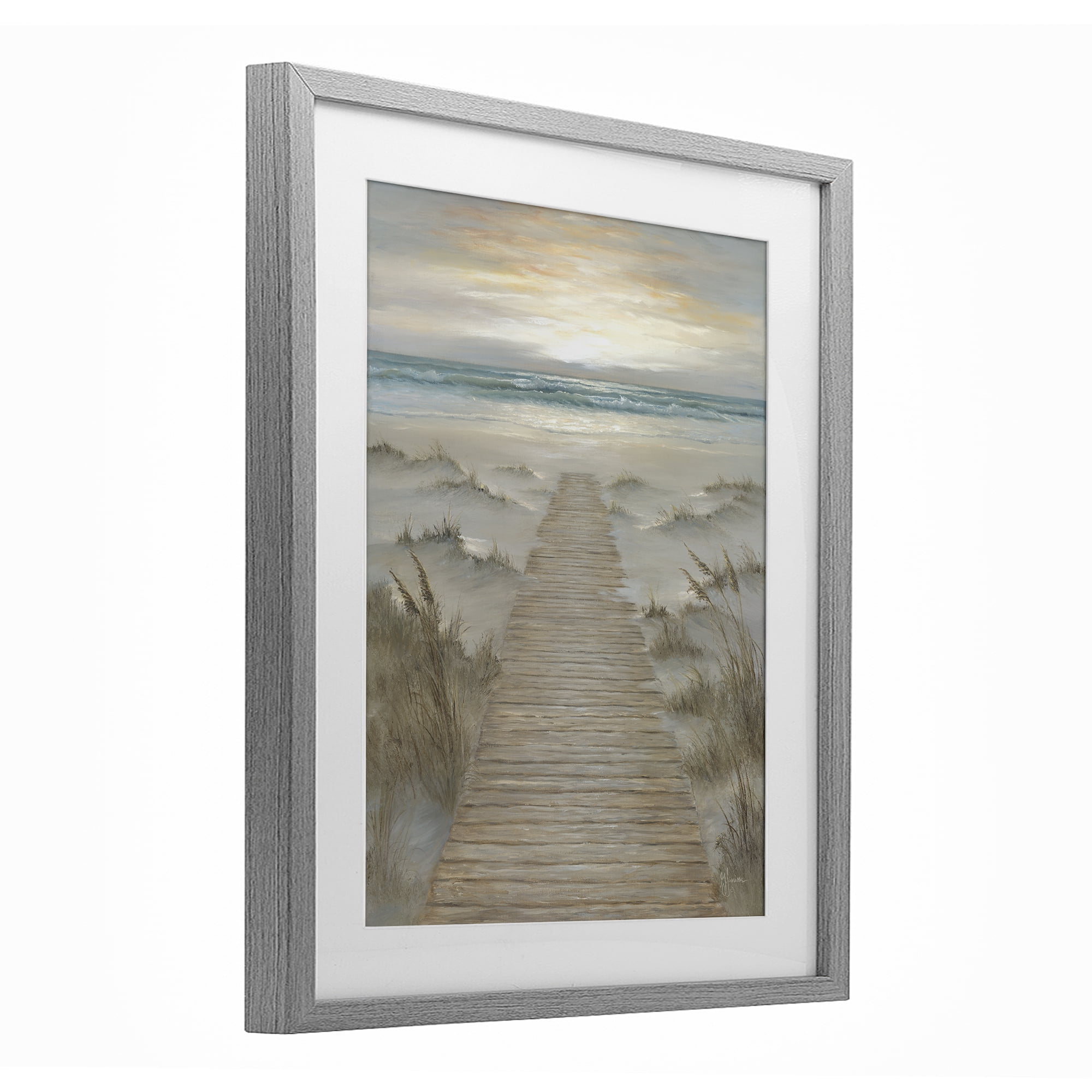 Stupell Industries The Path Towards Sunrise Gray Framed Print Under Glass, design by Georgia Janisse