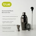 thumbnail image 3 of True 4 Piece Black Stainless Steel Barware Set - Cocktail Shaker & Accessories, 3 of 11
