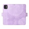 thumbnail image 4 of ELEHOLD For iPhone 11 Leather Wallet Phone Case, Embossed Diamond Folio Flip Cover, Card Holder Cash Slot, Stand Support, Wrist Strap Lanyard -Purple, 4 of 10