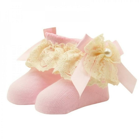 

SweetCandy Fashion Cute Lovely Baby Lace Big Chiffon Socks 100% Cotton Socks Absorb Sweat Baby Soft Warm Scoks