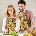 thumbnail image 5 of Black Polka Dot Sunflower Pattern Apron-Garden Aprons for Women with Pockets-Cotton Linen Waterproof Kitchen Cooking Gardening Aprons Adjustable for Kitchen,Cooking,BBQ and Salon 33x27 Inch, 5 of 7