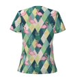 thumbnail image 6 of Fuzoiu Flamingo Print Women's V-Neck T-Shirt,Women's Short Sleeve Top, Comfortable for Work, Leisure, and Sports, 6 of 7