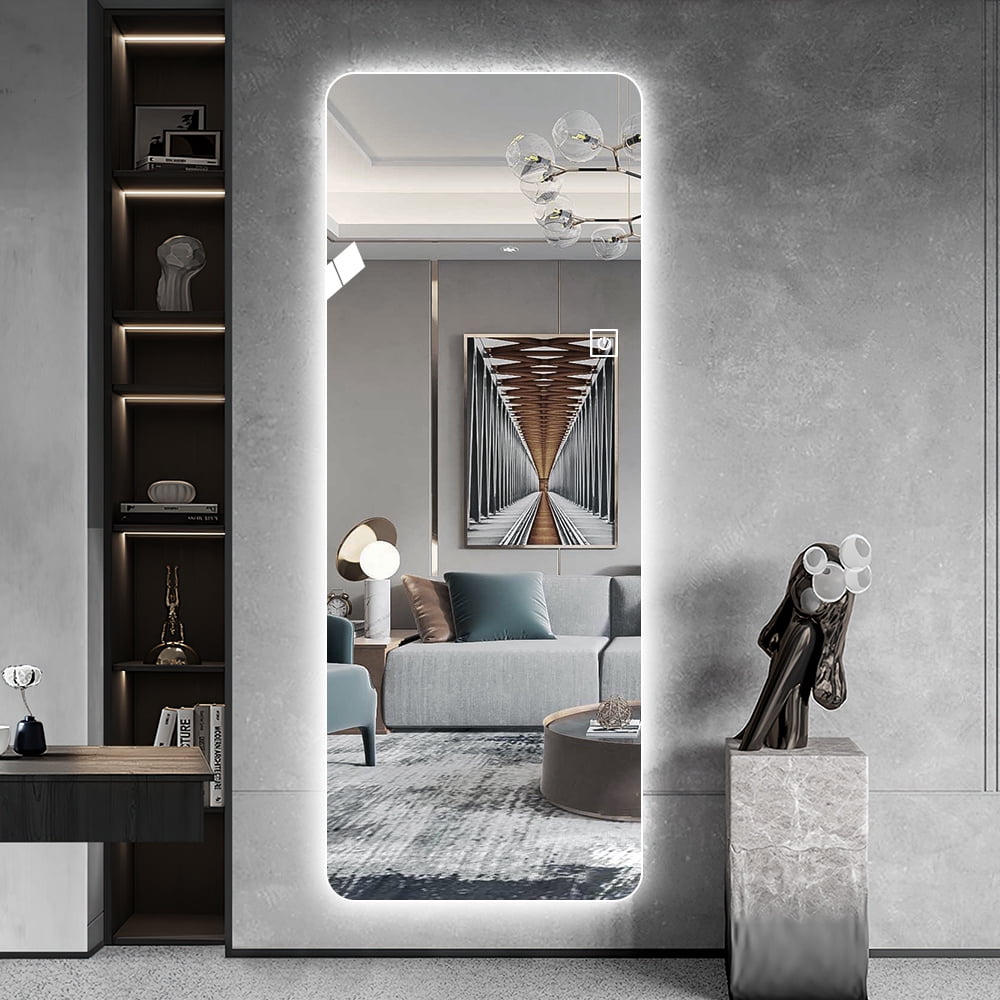 LAIYA 64'' x 21'' LED Full Length Lighted Mirror Wall Mounted Hanging Vantity Mirror