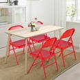thumbnail image 6 of VECELO Set of 4 Metal Folding Chairs with Triple Braced & Double Hinged Back, Red, 6 of 9