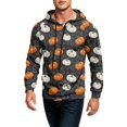 thumbnail image 6 of GrmtClth Sweatshirt Halloween Daily Matching Pumpkin Ghost Bat Witch Hooded Drawstring Tops for Men Fall Winter Saffron XL, 6 of 8