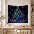 thumbnail image 5 of Stylized Tree Composed With Swirling Bands Luminescent Green, Mystical Fantasy for Space Lovers, Galaxy Room Decor, Christmas Gift, Tapestry Wall Hanging for Bedroom and Dorm, 5 of 7