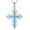 Style 3- Opal Cross, variant on Cross Necklace for Women 925 Sterling Silver Moissanite Cross Pendant Jewelry Gift Religious Christian Baptism Easter Gifts for Women with Silver Chain