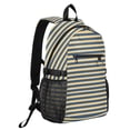 thumbnail image 2 of JIALIOU 14" Laptop Backpack Waterproof Airline Approved Stylish Casual Daypack for Travel Business College Work, Navy Beige Stripe, 2 of 8