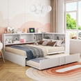 thumbnail image 2 of Euroco Metal Full Size Daybed with Shelves, Trundle and USB Charging, White, 2 of 14