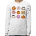 thumbnail image 2 of Fall Pumpkins and Flowers Long Sleeve Shirt Unisex Medium White, 2 of 5