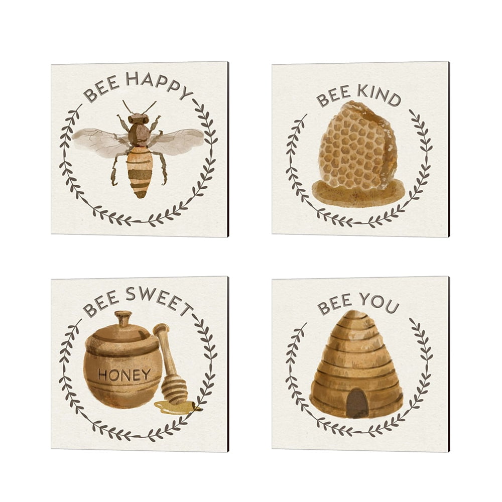 Great Art Now Bee Hive By Bannarot 4 Piece Canvas Art Set Each 14 W X 14 H Walmart Com Walmart Com