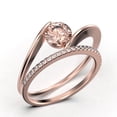 thumbnail image 3 of Solitaire 1.50 Carat Round Cut Morganite Unique Engagement Ring, Classic Wedding Ring, One Matching Band in 10k Solid Rose Gold Band, Gift For Her, Promise Ring, Anniversary Ring, Bridal Set, 3 of 3