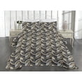 thumbnail image 2 of Ambesonne Geometric Quilted Coverlet 3 Pcs, Minimalist Round Shapes, Queen Size, Taupe Grey and Pale Sepia, 2 of 4