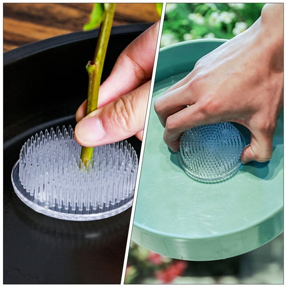 TOYMYTOY 2Pcs Round Flower Arrangement Base with Sturdy Plastic Needles for Home Decoration