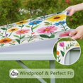 thumbnail image 6 of Pioneer Flower Floral Print Pattern Square Fitted Tablecloth with Elastic Edge,Square Table Cover,Washable Elastic Table Cover for Home Kitchen Party Decor 34"x34", 6 of 6