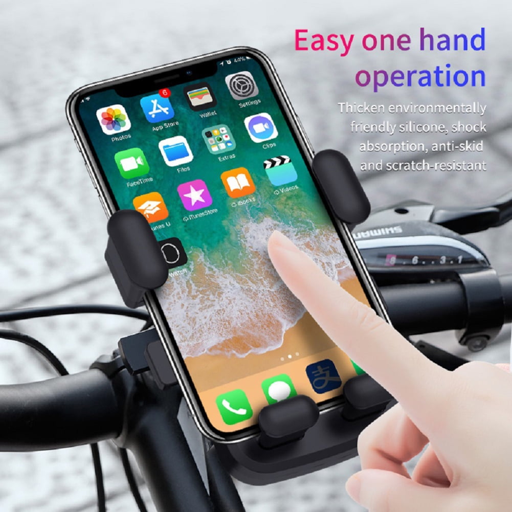Bike & Motorcycle Phone Mount Anti Shake and Stable 360° Rotation Universal Bicycle Phone Mount Holder Stand Cradle Clamp Compatible for Any Smartphones GPS Other Devices Between 4.7 and 6.5 inches 