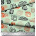 thumbnail image 3 of Soimoi Georgette Viscose Fabric Grains & Fish Food Printed Fabric 1 Yard 42 Inch Wide, 3 of 3