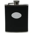 thumbnail image 2 of Black Leather 6oz Stainless Steel Flask w/Funnel GM3811, 2 of 5