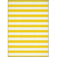 thumbnail image 2 of 6x9 Waterproof, Reversible Plastic Straw Outdoor Rugs for Patios | Also for Camping, RV, Deck, Porch, Balcony, Camp, Patio | Yellow, Stripes | Size: 5'11'' x 8'11'', 2 of 9