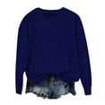 thumbnail image 4 of Holzkary Sweatshirts for Women Hoodies Long Sleeve Crewneck Sweatshirt Soft Comfy Loose Fit Top Graphic Printed Pullover Top Comfy Fall Winter Outfits Clothes 2025 Fashion Blue S, 4 of 4