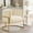 Cream, variant on Upholstered Velvet Accent Chair, Modern Simple Living Room Leisure Chair with Gold Metal Stand, Tufted Accent Armchair for Bedroom, Office, Guest Room, Emerald
