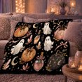 thumbnail image 6 of Enchanted Pumpkin Magic Autumn Scene, Warm Flannel Blanket for Living Room and Family Room, Art Lovers Autumn Celebration Gift, Festive Home Decor, 6 of 9