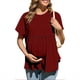 thumbnail image 2 of Blusas para mujer,Camisas de maternidad para mujer, túnica de manga corta con cuello redondo, mezcla de algodón y lino, blusa informal para primavera y verano, sopatenor, 2 of 9