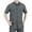 Grey, variant on kamemir Men's Loose Fit Midweight Chambray ShortSleeve Shirt(Khaki,4XL)