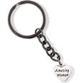 thumbnail image 1 of EPJ Amazing Woman Text on a Heart Charm Keychain (alloy, womens), 1 of 2