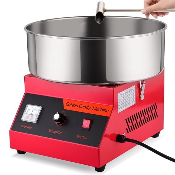 Commercial Cotton Candy Machine - 1000W Electric Cotton Candy Maker with 3500RPM Motor, Stainless Steel Bowl, Perfect for Home, Parties, Carnivals & Events (Red)