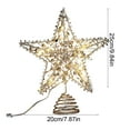 thumbnail image 3 of AYktou 8×10 Inch Christmas Tree Toppers with LED Light, Christmas Tree Top Star Glowing Decoration Ironwork Glitter Hollowed Pentagram for Xmas Tree Home Shopping Mall Christmas Decor, Rose Gold, 3 of 6