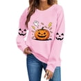 thumbnail image 2 of TKLPEHG Halloween Sweatshirts For Women Funny Ghost Pumpkin Graphic Sweatshirt Fall Fashion Long Sleeve Crew Neck Vintage Casual Pullover (Pink,XL), 2 of 8