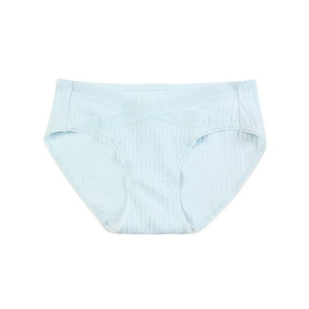 

dmqupv Lane Underwear 18/20 Women Pregnancy Low Waist Belly Support Fashion Threaded Breathable Maternity Lane Underwear Blue Large