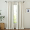 thumbnail image 3 of NICETOWN Cream Linen Curtains 120 inches Long, Soft Faux Linen Textured Window Drapes Semi Sheer Light Filtering Rod Pocket Back Tab Vertical Drapes for Bedroom Living Room, 52"x120", 2 Panels, 3 of 9