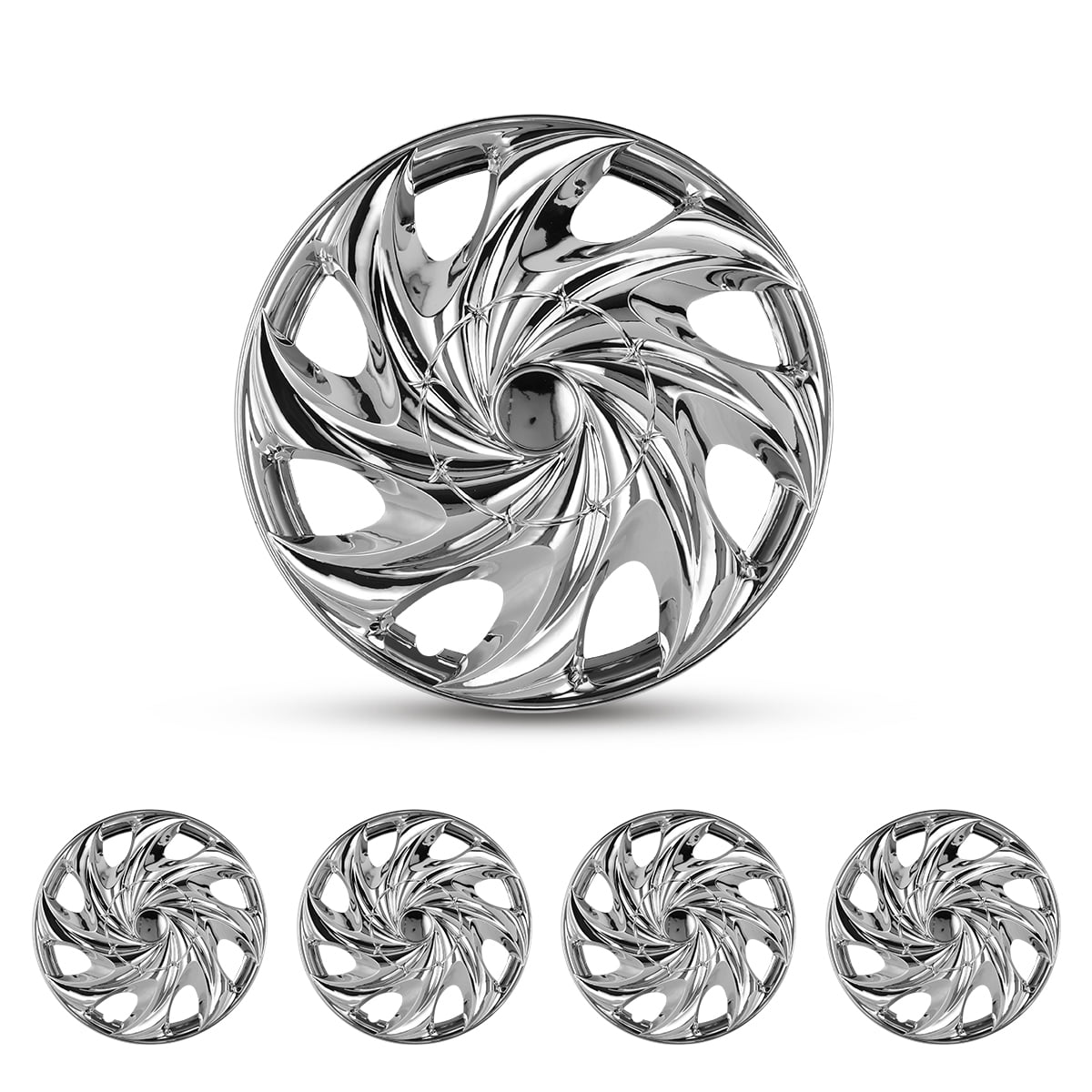 (4 Pack)  14" Silver Hubcap Wheel Cover Hub Caps Universal Wheel Rim Cover ABS Material Snap on Car Truck SUV