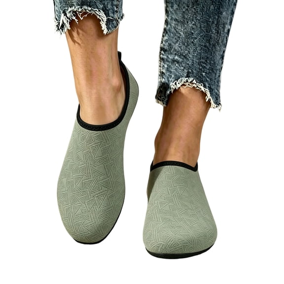 hzomhy Women'S Quick Dry Water Shoes Non-Slip Aqua Socks For Beach Swimming Yoga Hiking And Outdoor Activities Lightweight Flexible Slip-On Footwear Army Green