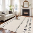 thumbnail image 2 of 5'x7' Area Rugs, Vintage Botanical Indoor Outdoor Area Rug for Living Room Bedroom, Herb on Beige Leaves Retro Country Washable Bathroom Rugs Kitchen Floor Carpet Mats Home Decor Aesthetic, 2 of 8