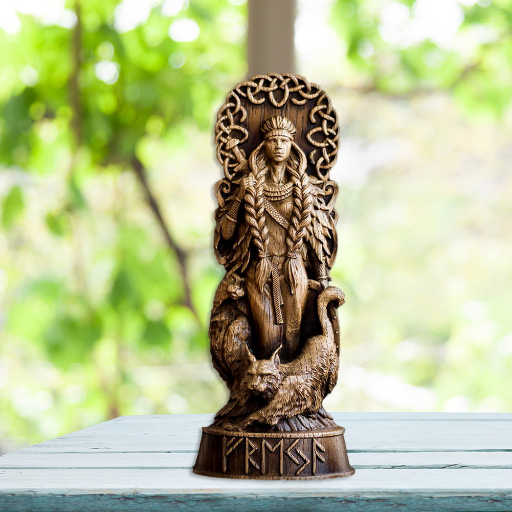 XINLU Resin Greek God Sculpture Thor Loki Odin Statue for Car Home Yard Ornament