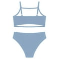 thumbnail image 4 of Manyakai Youth Girls Swimsuit Bikini Bathing Suit with Briefs Crop Top 2-Piece Outfit Swimwear Blue 6, 4 of 5