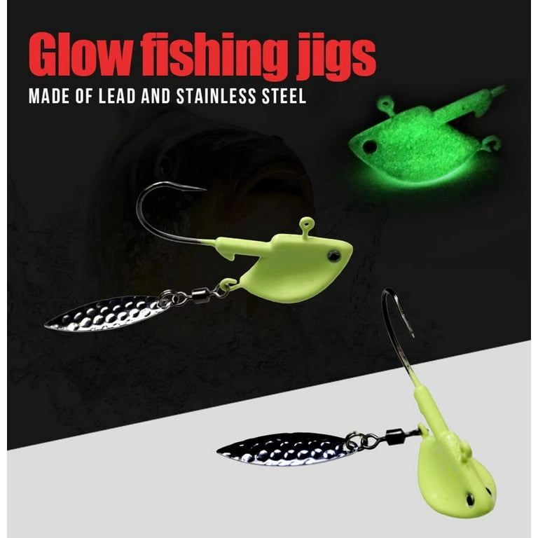 QualyQualy Fishing Jig Heads with Willow Blades Bass Jigs
