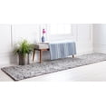 thumbnail image 3 of Rugs.com Botanical Shag Collection Rug – 6 Ft Runner Gray Shag Rug Perfect For Hallways, Entryways, 3 of 9